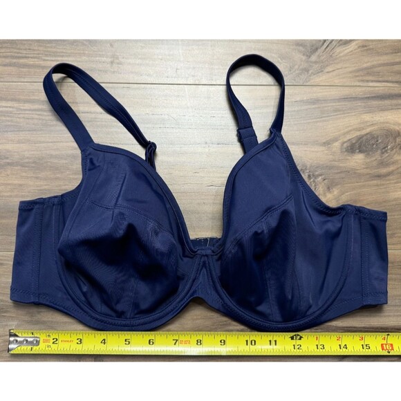 Elomi Essentials US 40DDD Blue Plunge Underwire Bikini Top Style ES7504MIH - Picture 3 of 4